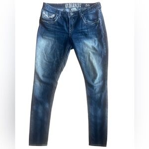 Hydraulic Bailey SuperSkinny Jeans Women 11/12 Inseam 31 Denim Embroidered Gem